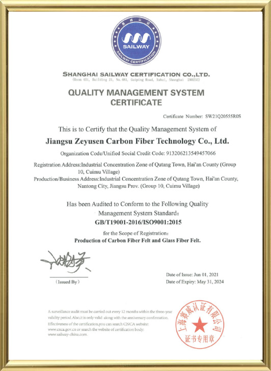 Quality Management System Certificate